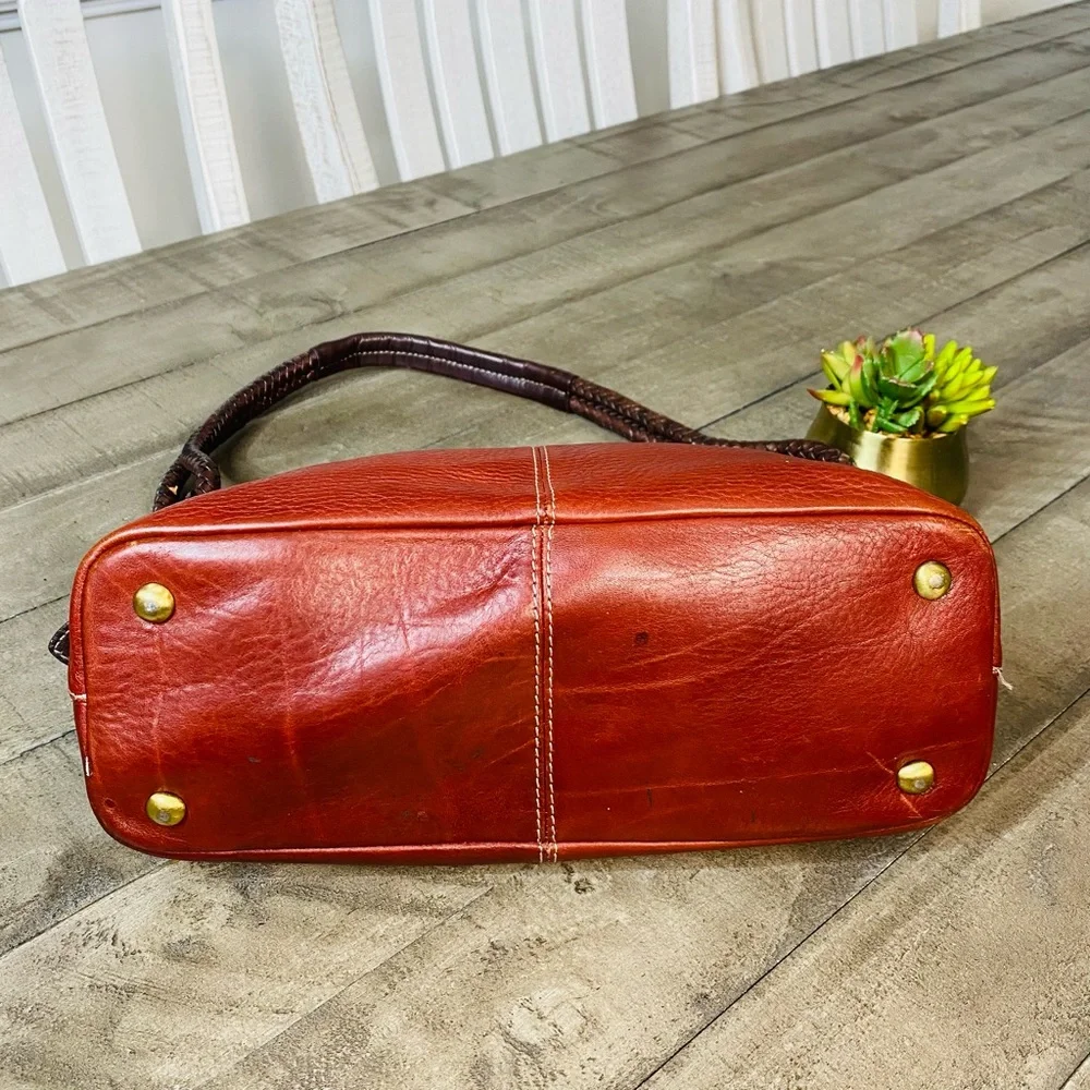 Vintage Fossil Shoulder Bag Red Pebbled Leather Y2K - Picture 5 of 8